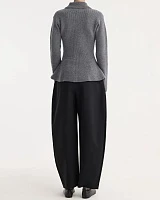 Waisted rib cardigan