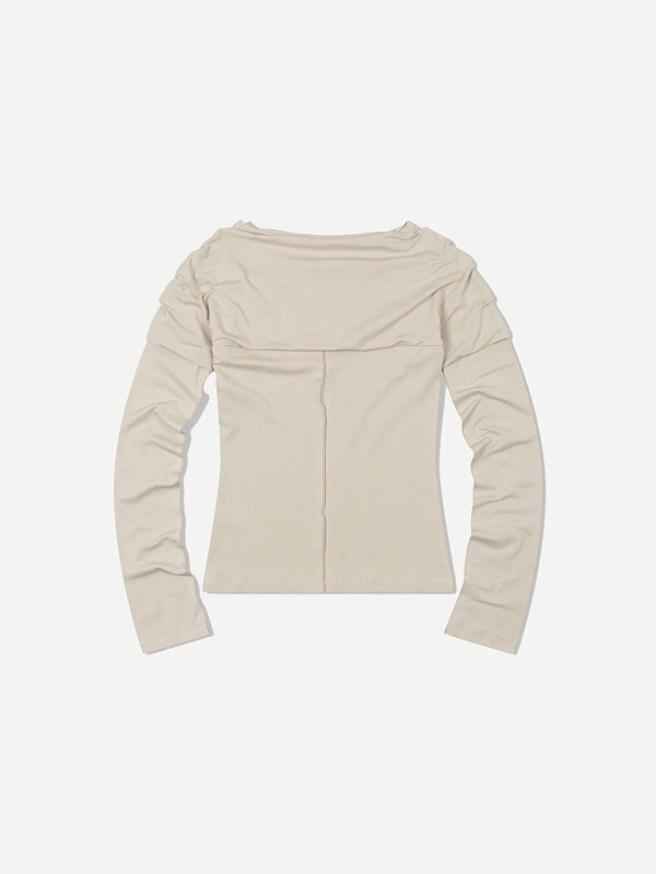 SHIRRING BOATNECK TOP