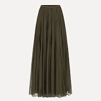 Olive Green Elastic Waist Skirt