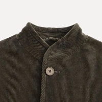 Dark green stand collar corduroy jacket