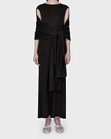 SHAWL DRESS BLACK