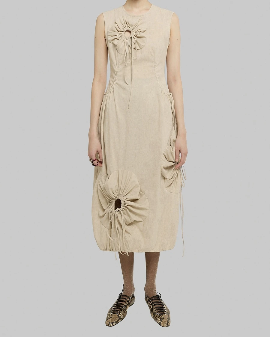 FLOWER LINEN DRESS