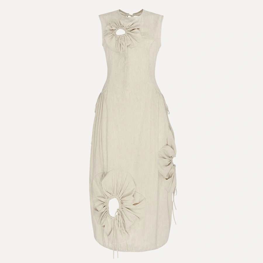 FLOWER LINEN DRESS