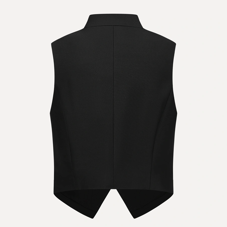 Black Stand Collar Vest