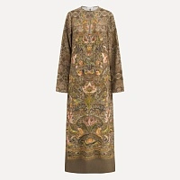 One-shoulder silk printed dress