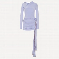 Foggy Blue Jersey Wrap Dress