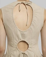 FLOWER LINEN DRESS