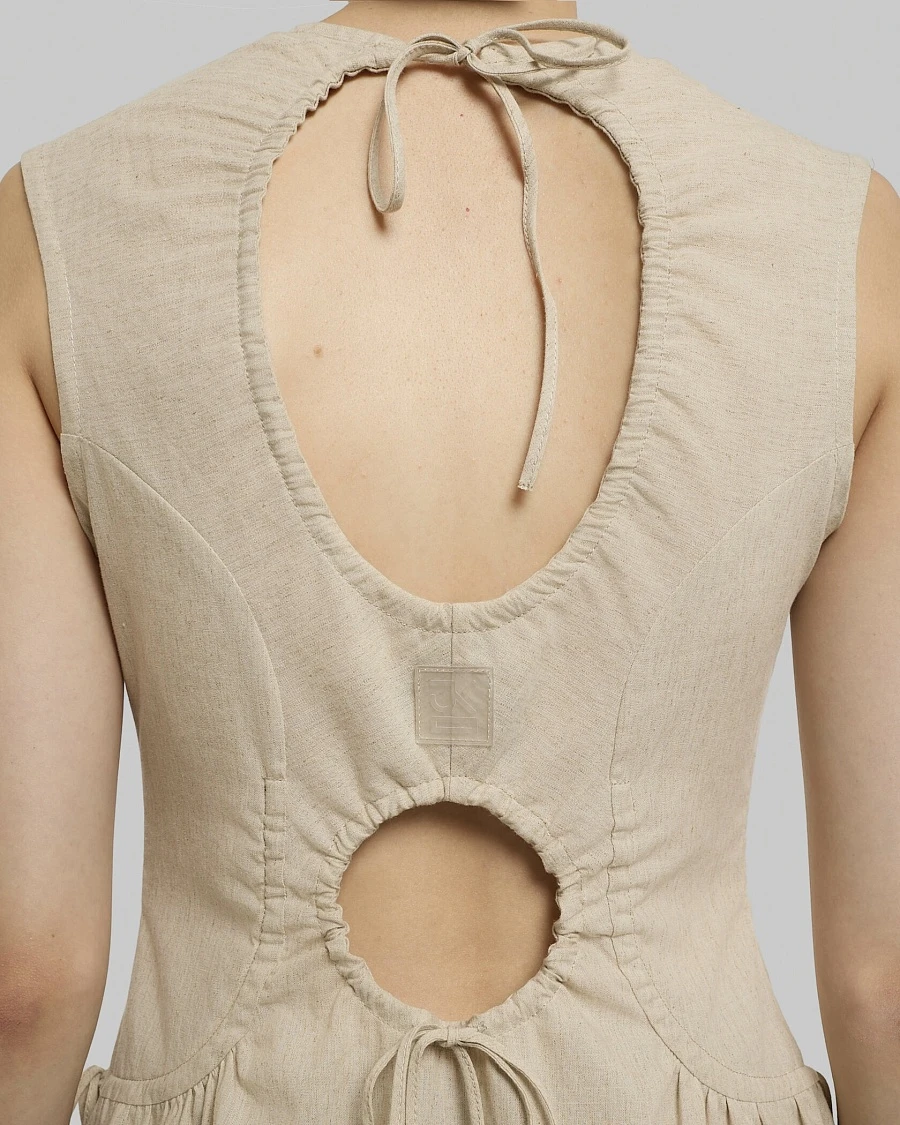 FLOWER LINEN DRESS