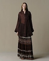 100% Silk Geometric Veil Half Skirt