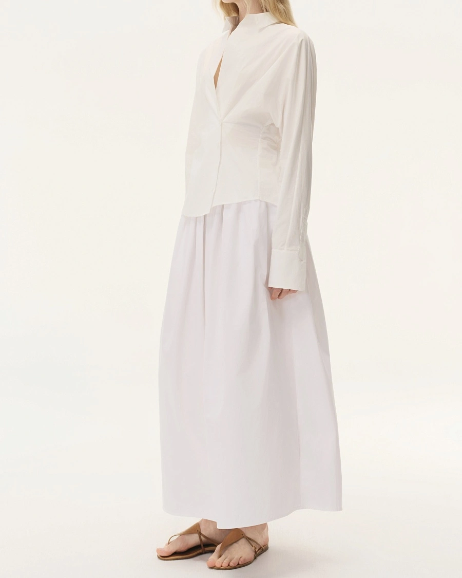Pure White Side Buckle Shirt