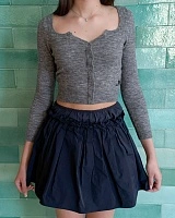 Wide Round Neck Fitted Cardigan