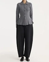 Waisted rib cardigan