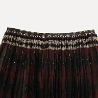 100% Silk Geometric Veil Half Skirt