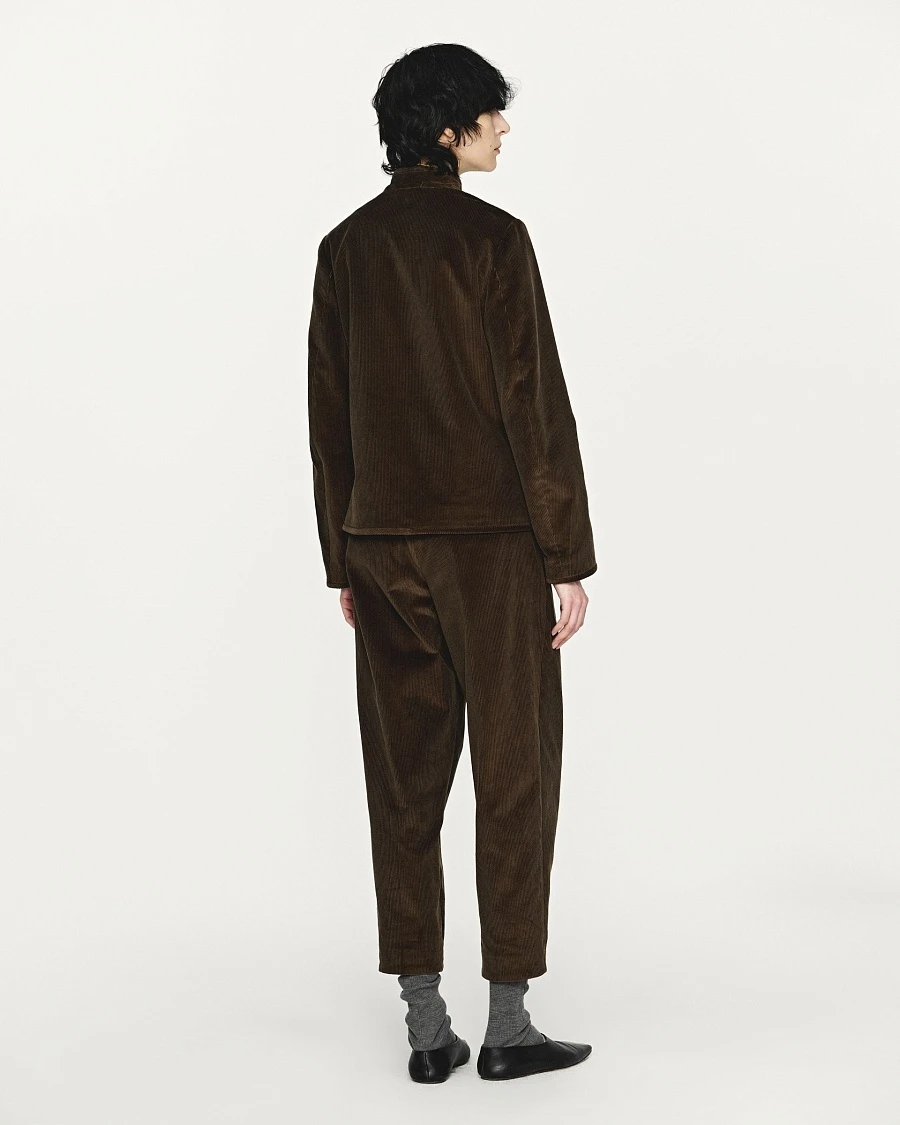 Dark green corduroy 3D skinny pants