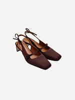 Side Bow Square Toe High Heels