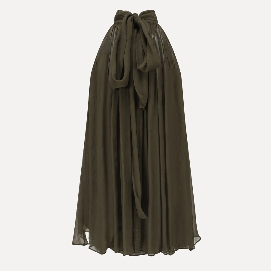 Olive Green Ribbon Sleeveless Top