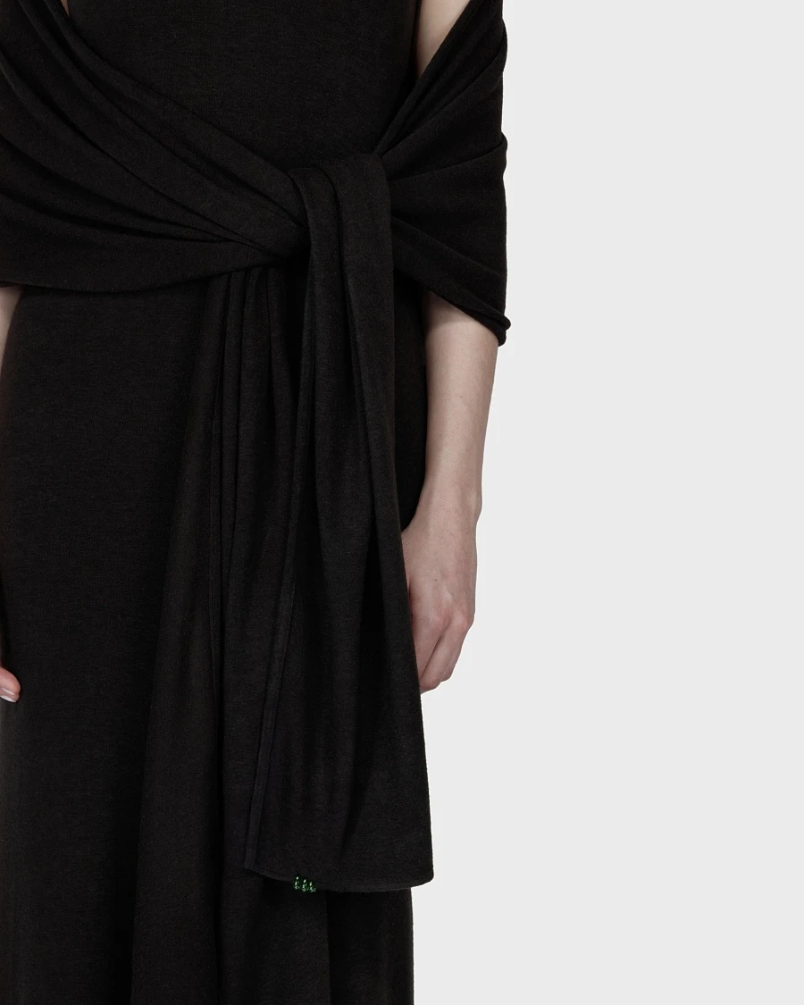 SHAWL DRESS BLACK