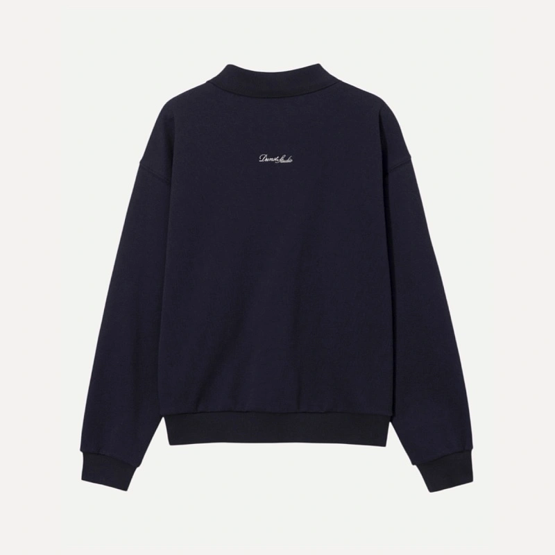 UNISEX LEATHER LOGO COLLARED T-SHIRT