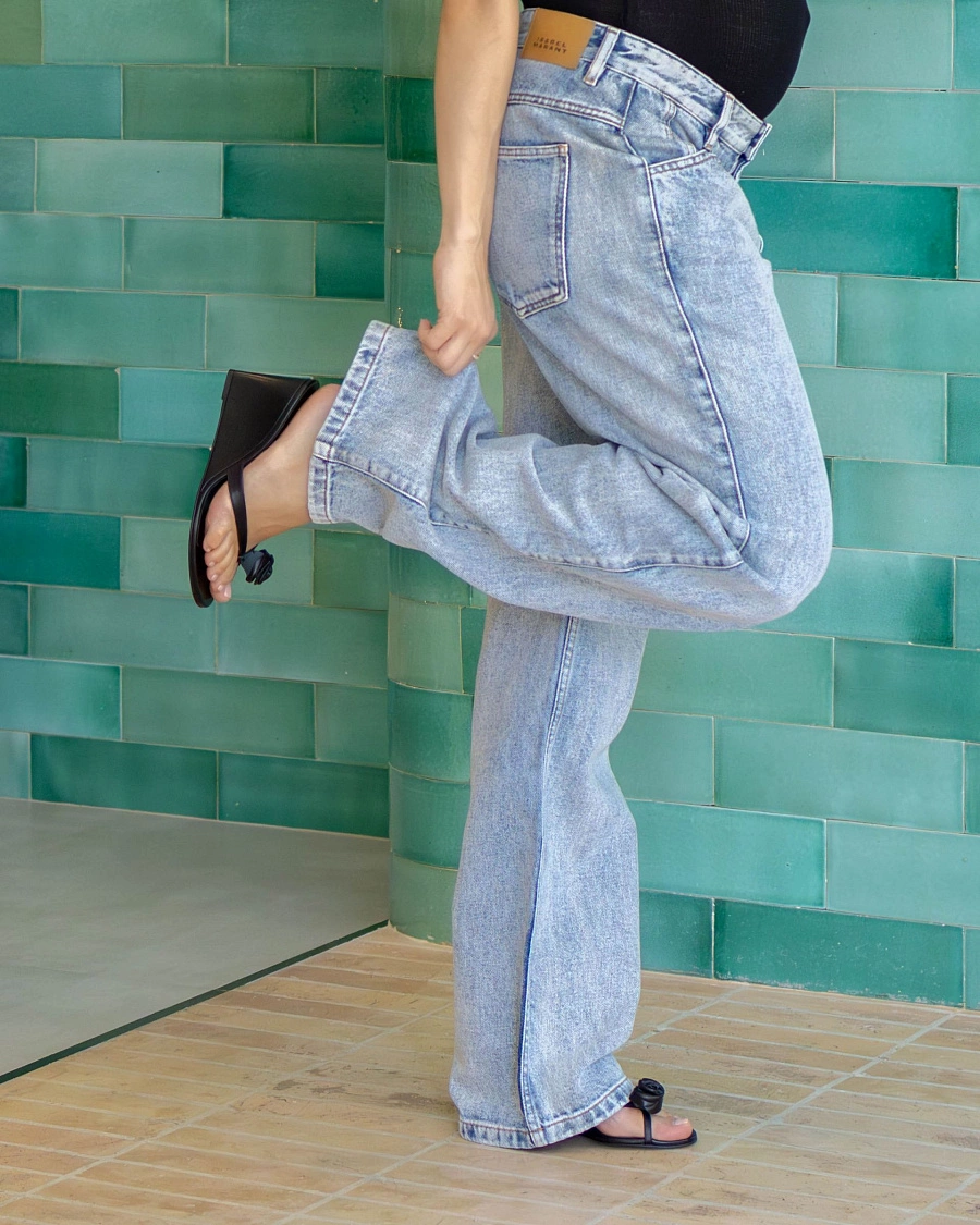 WEDGE SANDALS LEATHER BLACK