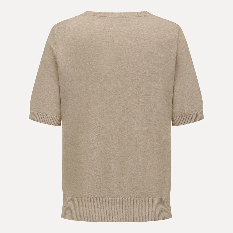 Oatmeal Linen Fit Knit Top