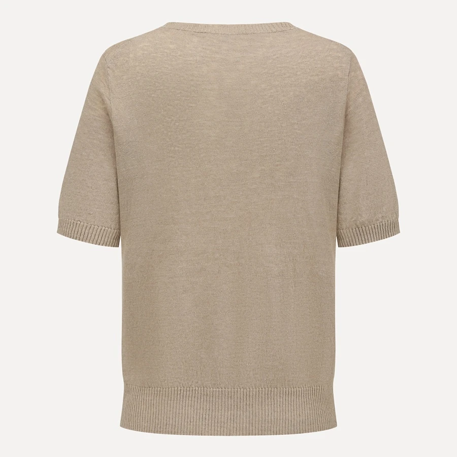 Oatmeal Linen Fit Knit Top