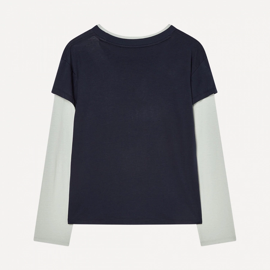 CREPE LAYERED CAP SLEEVE T-SHIRTS