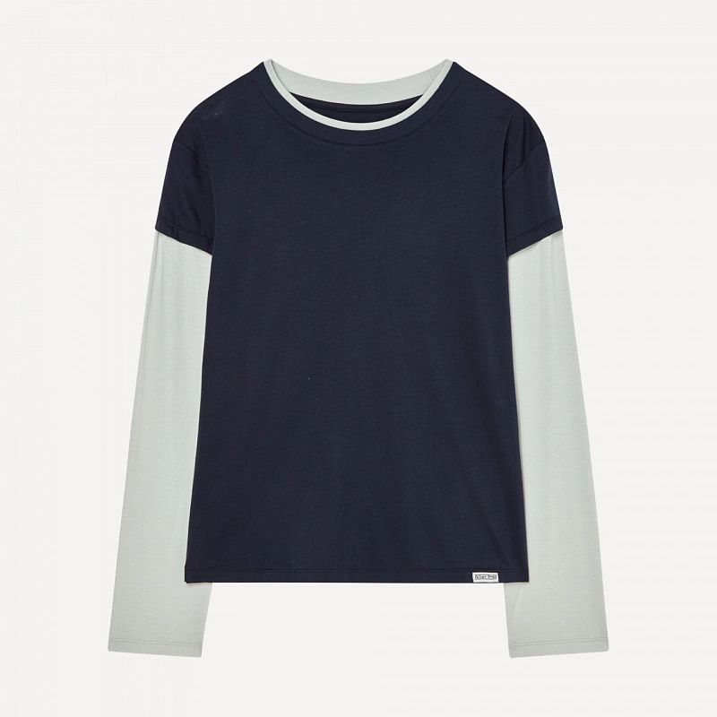 CREPE LAYERED CAP SLEEVE T-SHIRTS