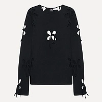 UNISEX PETAL LONG SLEEVE BLACK