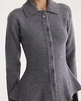 Waisted rib cardigan
