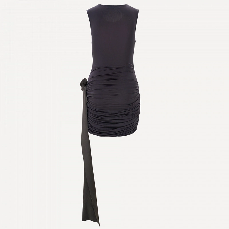 Grey Twisted Jersey Shift Dress