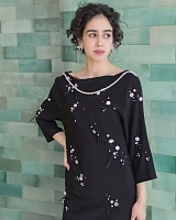 MIDI DRESS PEARL EMBROIDERED