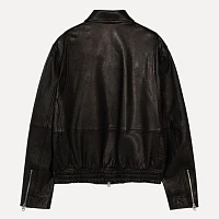 LINED-FIT LEATHER BLOUSON JACKET