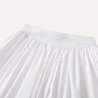 Pure White Layered High Waist Ruffled Skirt