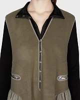 TEARDROP FLEECE DRESS OLIVE