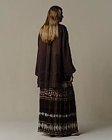 100% Silk Geometric Veil Half Skirt