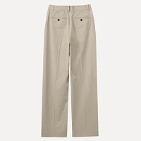 DOUBLE PLEATED CHINO SLACKS BEIGE