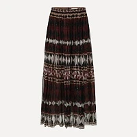 100% Silk Geometric Veil Half Skirt