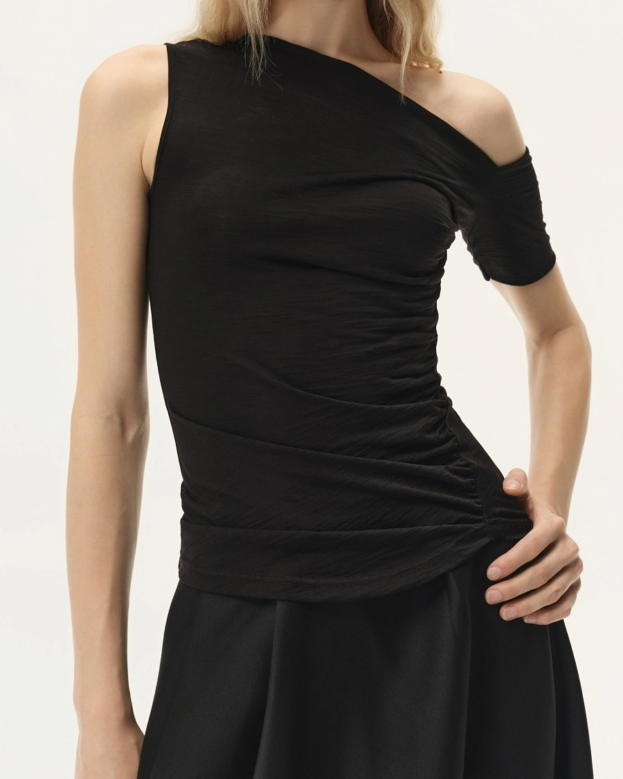 Black One Shoulder Top