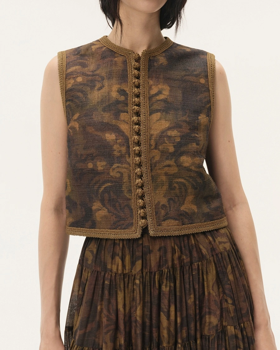 Acanthus Button Knot Vest
