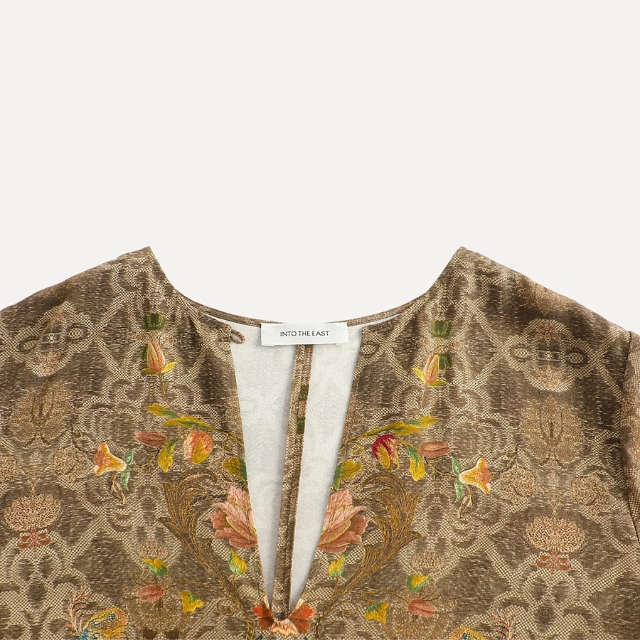 One-shoulder silk printed dress