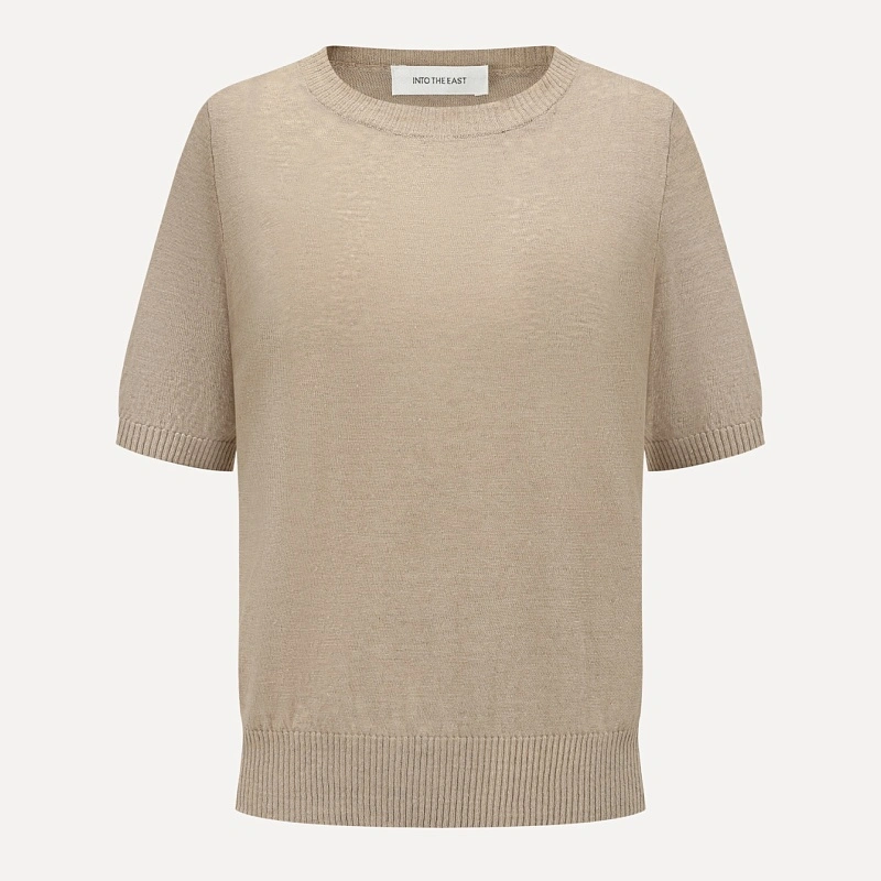 Oatmeal Linen Fit Knit Top