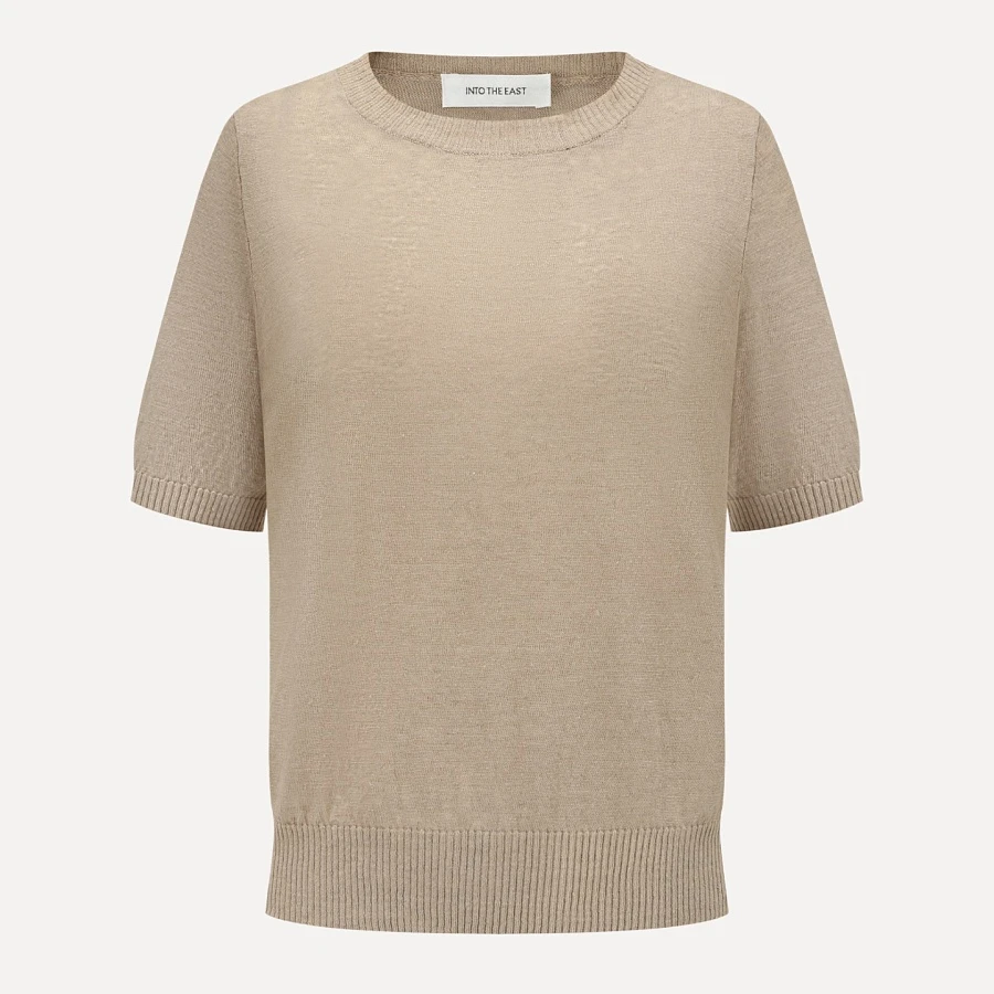 Oatmeal Linen Fit Knit Top