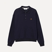 UNISEX LEATHER LOGO COLLARED T-SHIRT