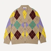 Argyle Grandad Cardigan 6 colours beige