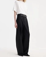 Mid-waist tailored trousers black