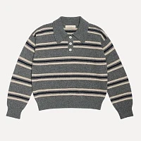 Edith Stripe Polo Shirt grey