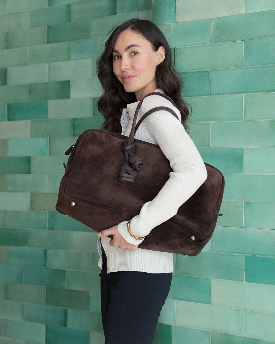 LARGE BRIGITTE BAG BROWN SUEDE