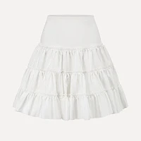 White layered short skirt
