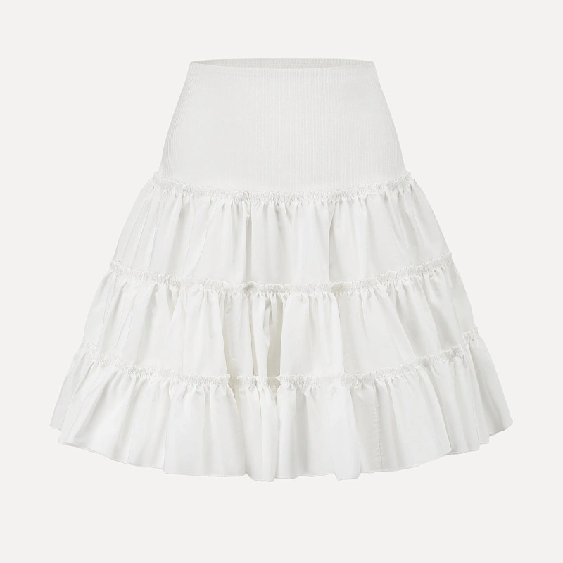 White layered short skirt