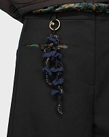 FLORAL KNITTED KEYCHAIN NAVY